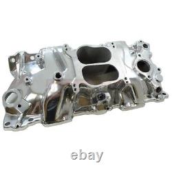 SBC Small Block Chevy 302 307 350 V8 Polished Aluminum Intake Manifold 1955-86