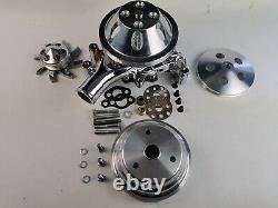 SBC Small Block Chevy 350 400 LWP Power Steering Pulley & Long Water Pump Kit