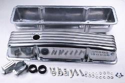 SBC Small Block Chevy 350 Tall Full Finned Polished Aluminum Engine Dress Up Kit
