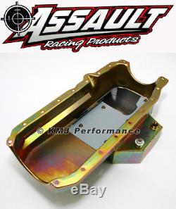 SBC Small Block Chevy Champ Style Zinc Oil Pan 8QT 86+ 1 Piece Rear Main Vortec