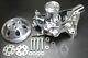 SBC Small Block Chevy Chrome Long Aluminum Water Pump & 1 Groove Pulley Kit