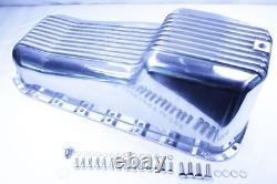 SBC Small Block Chevy Fin Polish Aluminum Oil Pan Gasket Timing Cover Kit 58-79