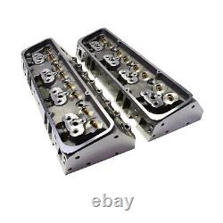 SBC Small Block Chevy GM Angle Plug Aluminum Cylinder Head Set 64cc 2.02/1.60