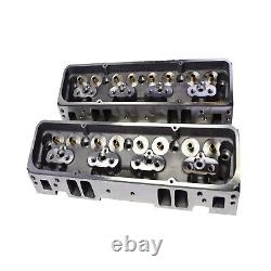 SBC Small Block Chevy GM Angle Plug Aluminum Cylinder Head Set 64cc 2.02/1.60