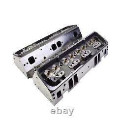 SBC Small Block Chevy GM Angle Plug Aluminum Cylinder Head Set 64cc 2.02/1.60