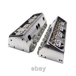 SBC Small Block Chevy GM Angle Plug Aluminum Cylinder Head Set 64cc 2.02/1.60