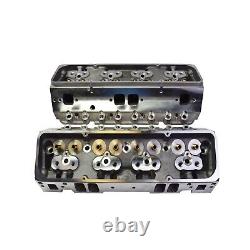 SBC Small Block Chevy GM Angle Plug Aluminum Cylinder Head Set 64cc 2.02/1.60