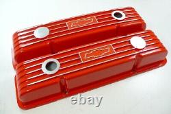 SBC Small Block Chevy Polish Aluminum Valve Cover Bowtie Chevy Logo 283 350