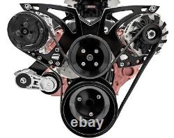 SBC Small Block Chevy Serpentine Pulley Conversion Kit ALT A/C 283 350 400 BLK