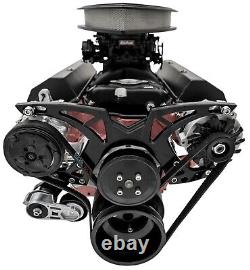 SBC Small Block Chevy Serpentine Pulley Conversion Kit ALT A/C 283 350 400 BLK