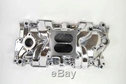 SB Chevy Aluminum Intake Manifold Square Bore SBC 55-86 305 327 350 V8 Polished
