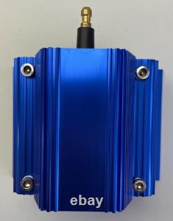 SMALL BLOCK CHEVY 350 BLUE Small Cap HEI Distributor + Coil +WIRES under exhaust