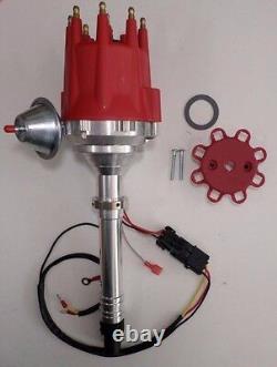 SMALL BLOCK CHEVY 350 Pro Series HEI Distributor +Chrome Coil+Plug Wires over VC