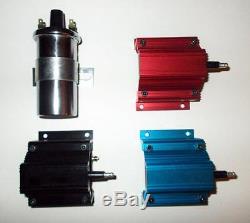 SMALL BLOCK CHEVY RED Small HEI Distributor, SPARK PLUG WIRES Over Valve Covers &