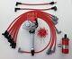 SMALL BLOCK CHEVY Red Small HEI Distributor + RED 45K Coil +SPARK PLUG WIRES