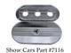 SMALL BLOCK CHEVY SBC TRI POWER CHROME TOP AIR CLEANER 5.5 C to C 2 5/8 carbs