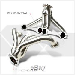 SS Exhaust Header Manifold for Chevy Small Block Hugger 262-400 Angle Plug Head
