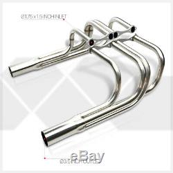 SS Exhaust Header Manifold for Chevy Small Block SBC T-Bucket Roadster Hood-Less