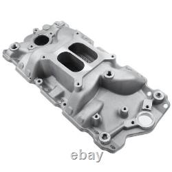 Satin Aluminum Intake Manifold for Small Block Chevy SBC 305 327 350 400 57-86