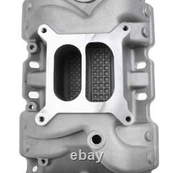 Satin Aluminum Intake Manifold for Small Block Chevy SBC 305 327 350 400 57-86