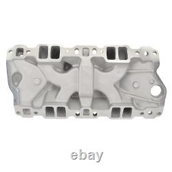 Satin Aluminum Intake Manifold for Small Block Chevy SBC 305 327 350 400 57-86
