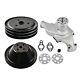 Satin Short Water Pump & 1/3 Groove Crankshaft Pulley For Small Block Chevy 350