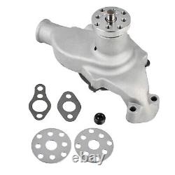 Satin Short Water Pump & 1/3 Groove Crankshaft Pulley For Small Block Chevy 350