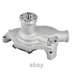 Satin Short Water Pump & 1/3 Groove Crankshaft Pulley For Small Block Chevy 350