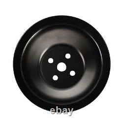 Satin Short Water Pump & 1/3 Groove Crankshaft Pulley For Small Block Chevy 350