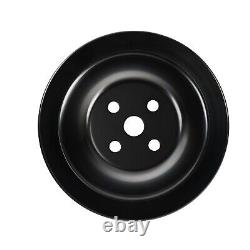 Satin Short Water Pump & 2/3 Groove Crankshaft Pulley For Small Block Chevy 350
