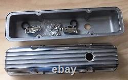 Sbc Finned Polished Alu Valve Covers Tall Small Block Chevy Sb 283 327 350 383