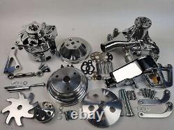 Sbc Small Block Chevy Alum Front Acc Dress Up Complete Kit For Long Water Pump