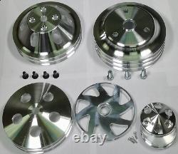 Sbc Small Block Chevy MID Mount Alum Dress Up Complete Kit For Long Water Pump