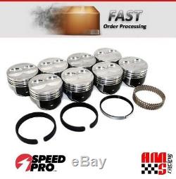 Sealed Power H345DCP 4 Valve Relief Flat Top Pistons & RIngs Chevrolet SBC 350