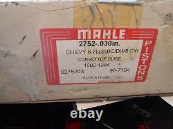 Set of 8 Mahle Small Block Chevy 5.7L (350cid) V8 CORVETTE Pistons, 2752.030IN