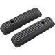 Short Finned Valve Covers, Black Aluminum, fits 1987-97 Small Block Chevy