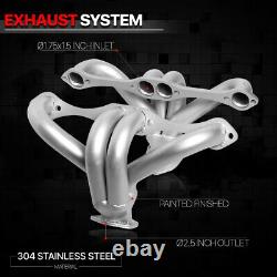 Silver Coated SS Exhaust Header Manifold for Chevy/GMC Small Block Hugger SBC V8
