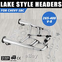 Small Block 4-1 Lake Style Stainless Steel Exhaust Header Kit for Chevy 265-400