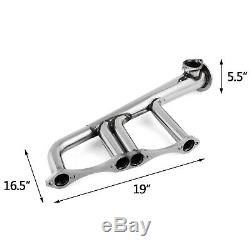 Small Block 4-1 Lake Style Stainless Steel Exhaust Header Kit for Chevy 265-400