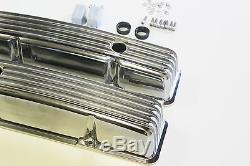 Small Block Chev Tall Nostalgia Finned Alloy Rocker Cover 283-327-350-400 Hotrod