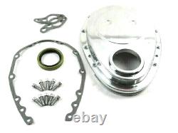 Small Block Chevy 283 305 350 400 Aluminum Timing Cover Kit Polished Gasket Bolt