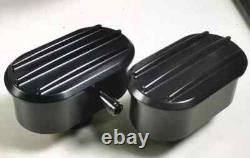 Small Block Chevy 305 307 327 350 400 TALL Black Finned Aluminum Valve Covers