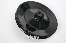 Small Block Chevy 305 350 Black Saginaw Power Steering Pump Bracket Pulley Kit
