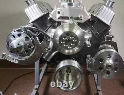 Small Block Chevy 327 350 400 Serpentine Pulley Conversion Kit Long Water Pump