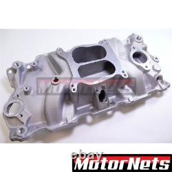 Small Block Chevy 327 350 400 V8 Aluminum Dual Plane Manifold Intake SBC Non-EGR