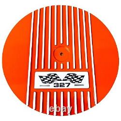 Small Block Chevy 327 Flag Logo Orange Air Cleaner Kit 13 Round Ansen USA