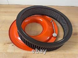 Small Block Chevy 327 Flag Logo Orange Air Cleaner Kit 13 Round Ansen USA