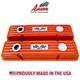 Small Block Chevy 327 Flag Logo Orange Valve Covers, Classic Finned Ansen USA