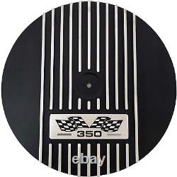 Small Block Chevy 350 13 Round Air Cleaner Kit Flag Logo -Black Ansen USA
