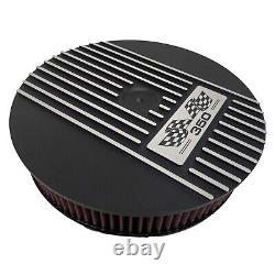 Small Block Chevy 350 13 Round Air Cleaner Kit Flag Logo -Black Ansen USA